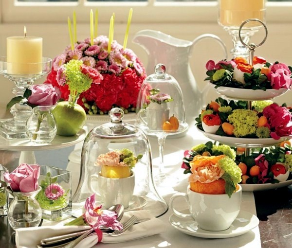 Colorful table decoration for Easter