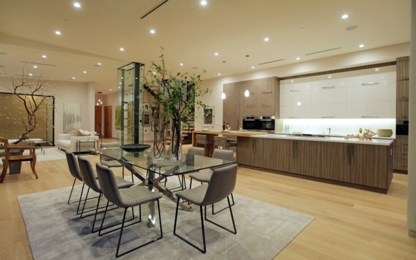 Modern luxury house with water features and modern design