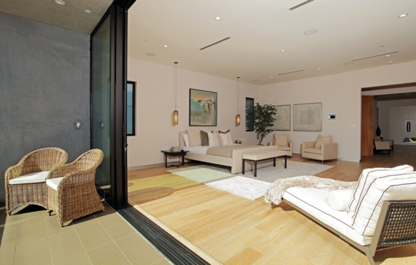 Modern luxury house with water features and modern design