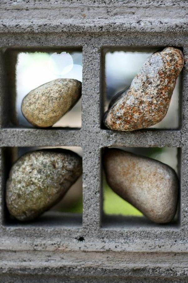 Make stone wall in the garden - creative exterior architecture