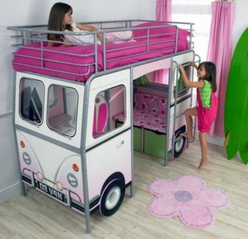 pink carriage bed