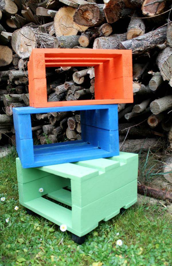 Europaletten - Stool wooden pallets - colors and usefulness