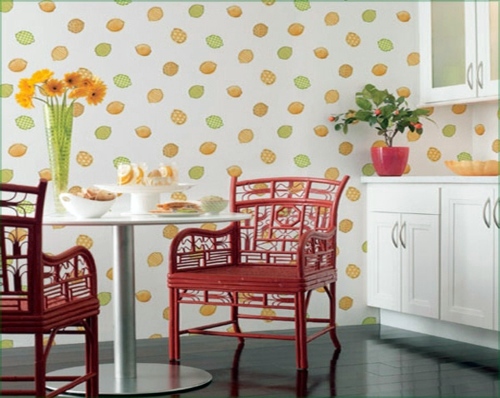 20 creative ideas for wallpaper in the kitchen area