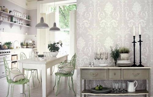 20 creative ideas for wallpaper in the kitchen area