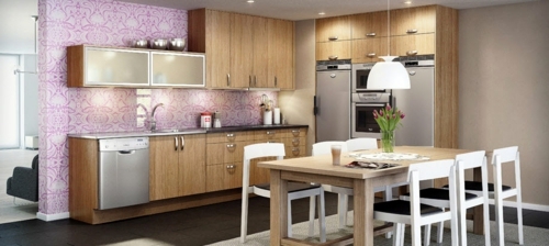 20 creative ideas for wallpaper in the kitchen area