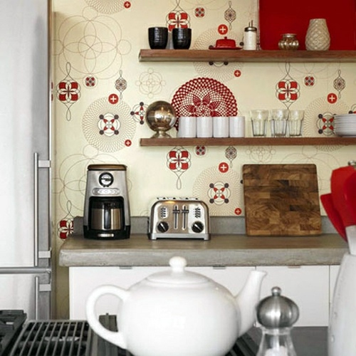 20 creative ideas for wallpaper in the kitchen area