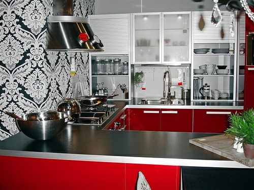20 creative ideas for wallpaper in the kitchen area