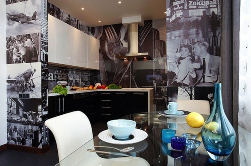 20 creative ideas for wallpaper in the kitchen area