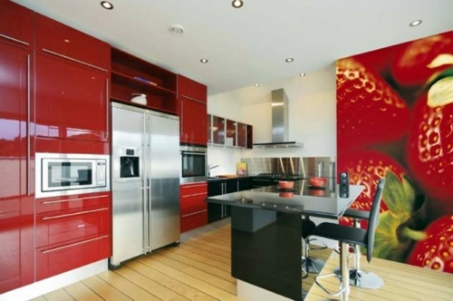 20 creative ideas for wallpaper in the kitchen area