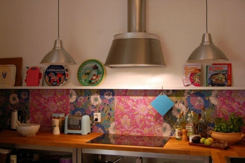 20 creative ideas for wallpaper in the kitchen area