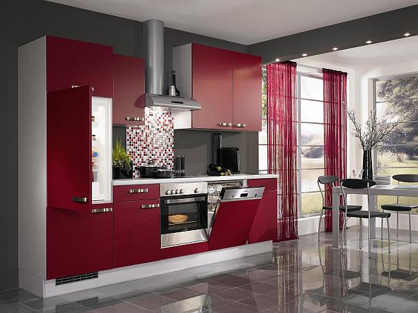 Cool red color for the kitchen with momentum