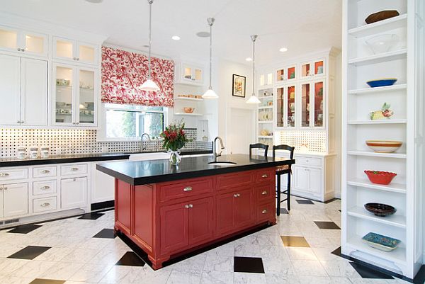 Cool red color for the kitchen with momentum