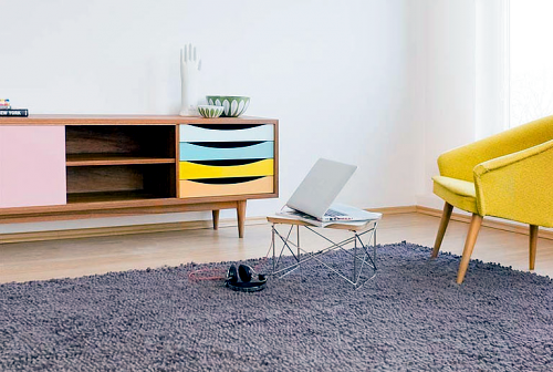 10 Decoration Ideas - furniture made of natural wood in bright colors