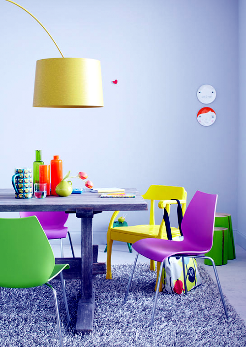 10 Decoration Ideas - furniture made of natural wood in bright colors
