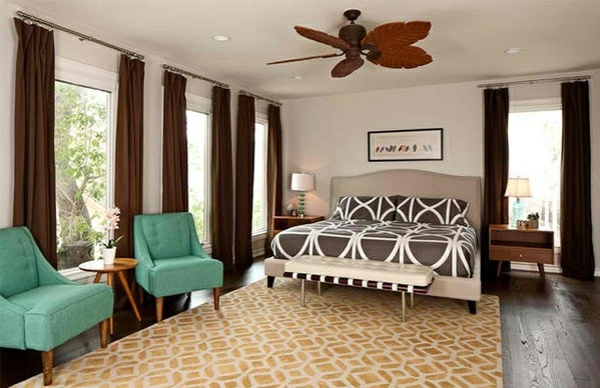Wooden floor laid - the flooring in modern bedroom