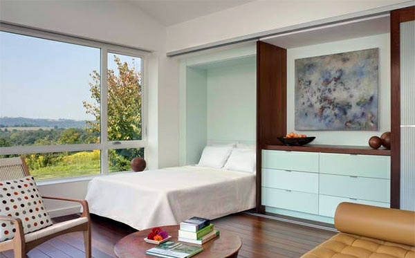 Wooden floor laid - the flooring in modern bedroom