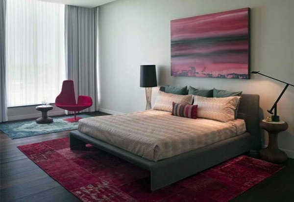 Wooden floor laid - the flooring in modern bedroom
