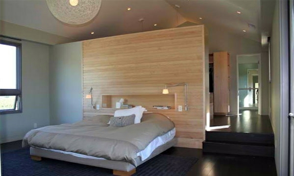 Wooden floor laid - the flooring in modern bedroom