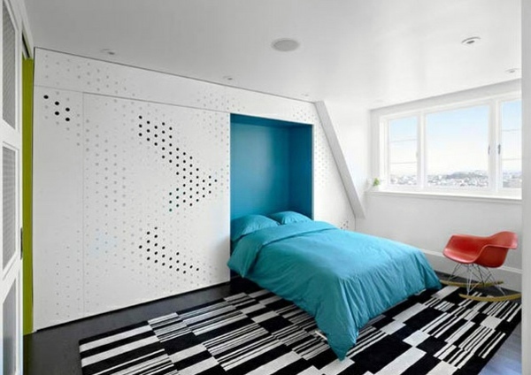 Wooden floor laid - the flooring in modern bedroom