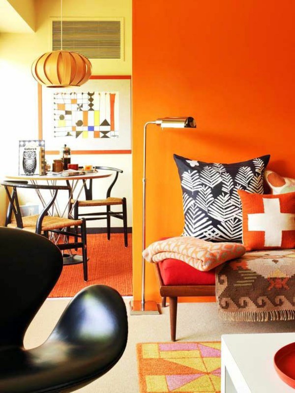 Paint walls - paint ideas for orange wall design