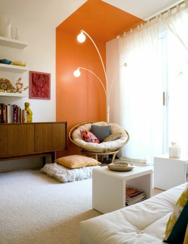 Paint walls - paint ideas for orange wall design