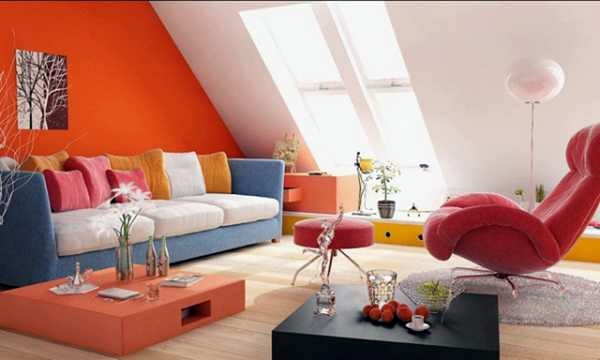 Paint walls - paint ideas for orange wall design