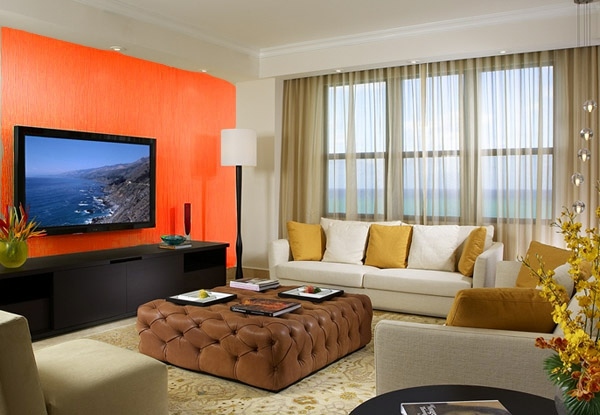 Paint walls - paint ideas for orange wall design