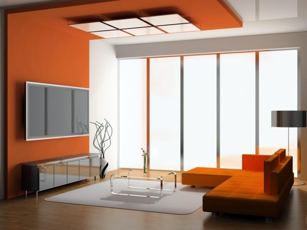 Paint walls - paint ideas for orange wall design
