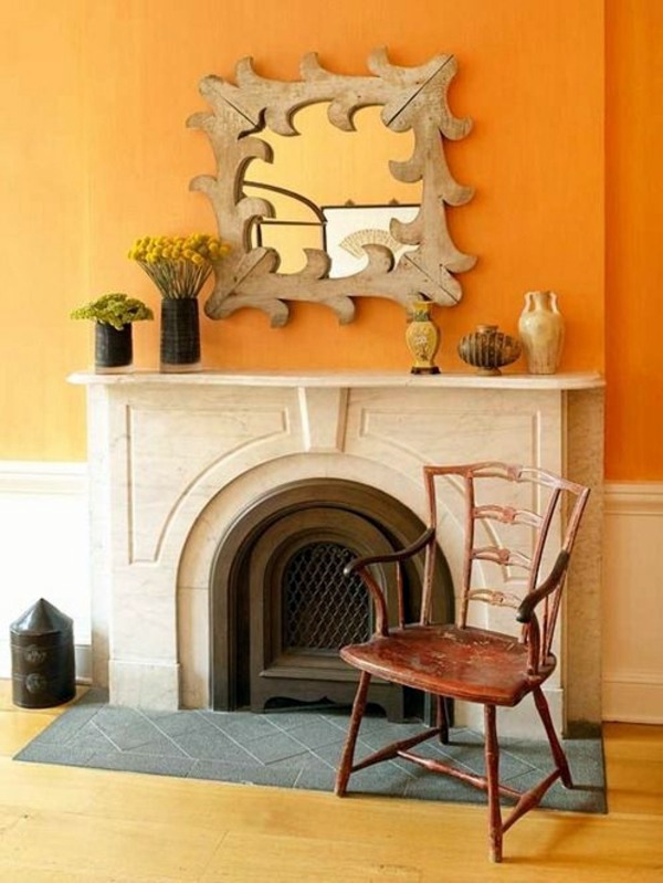 Paint walls - paint ideas for orange wall design