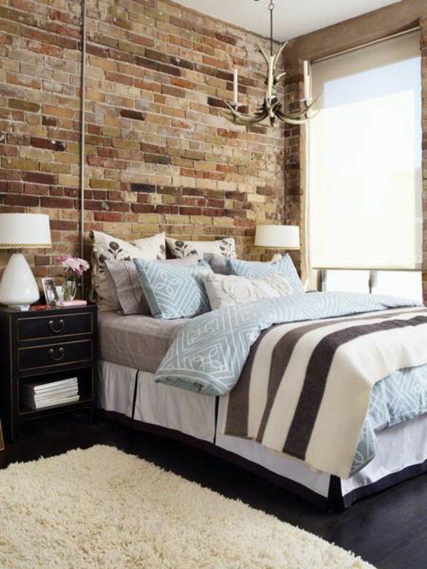 How You Could Decorate A Brick Wall Behind Your Bed 31 Ideas