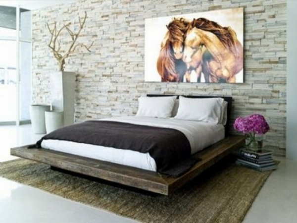 How you could decorate a brick wall behind your bed 31 ideas