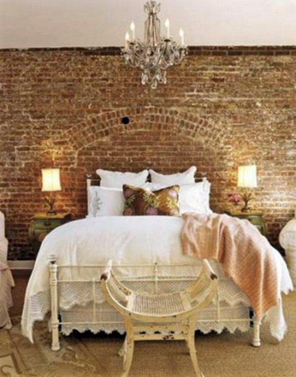 How you could decorate a brick wall behind your bed 31 ideas