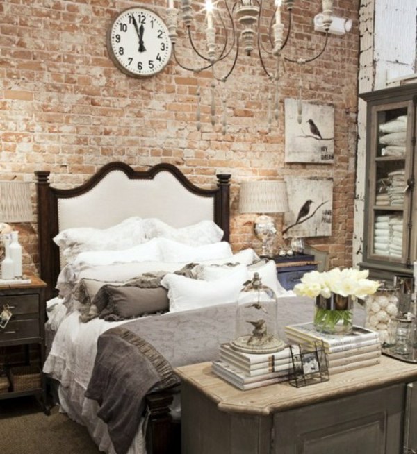 How you could decorate a brick wall behind your bed 31 ideas