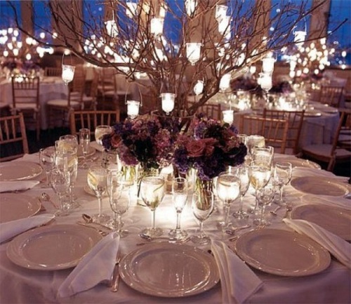 Wedding decoration ideas - enchanting table and Hochzeitssaaldeko