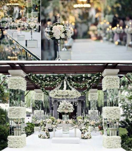 Wedding decoration ideas - enchanting table and Hochzeitssaaldeko