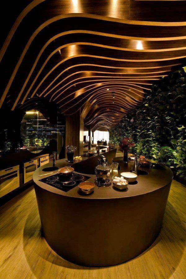 Ceiling covering turns the room into a work of art