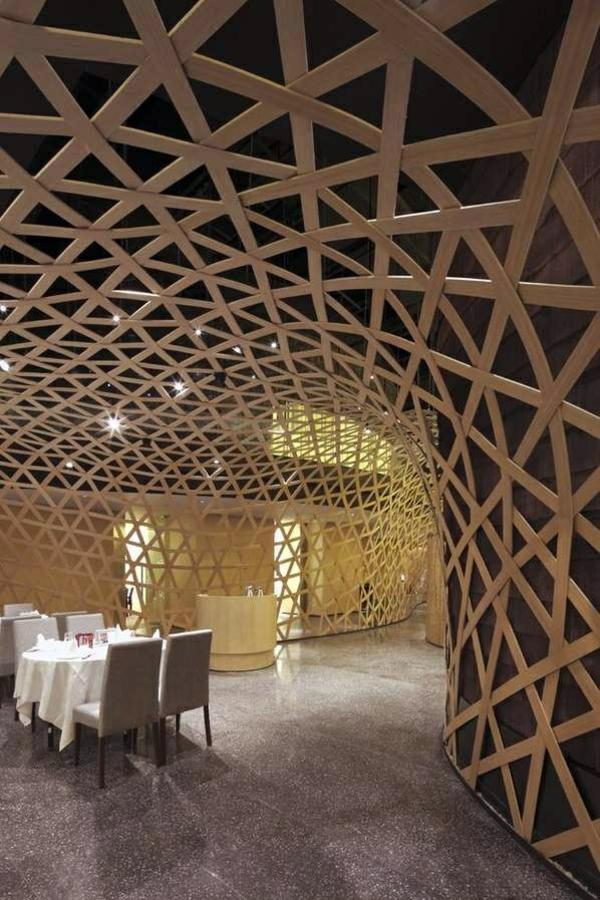 Ceiling covering turns the room into a work of art