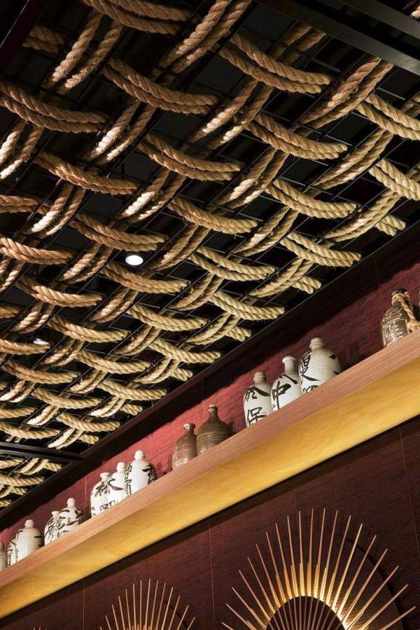 Ceiling covering turns the room into a work of art