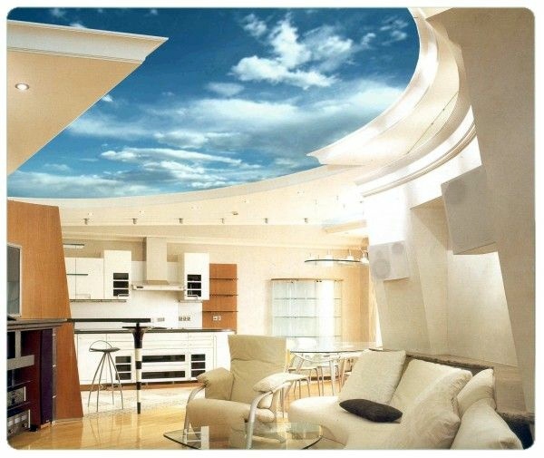 Ceiling covering turns the room into a work of art