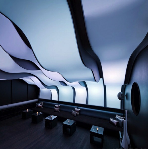 Ceiling covering turns the room into a work of art