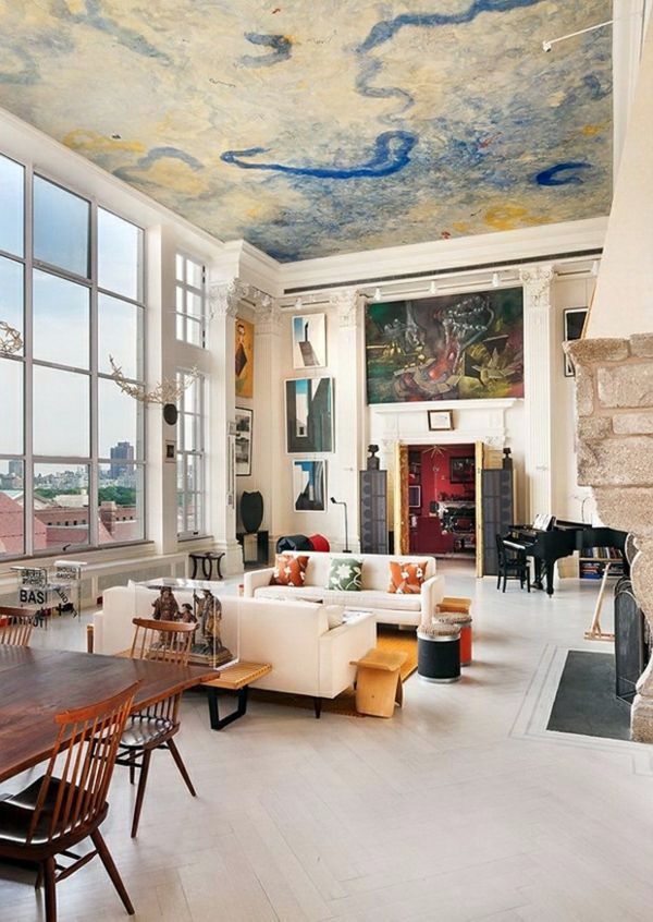 Ceiling covering turns the room into a work of art