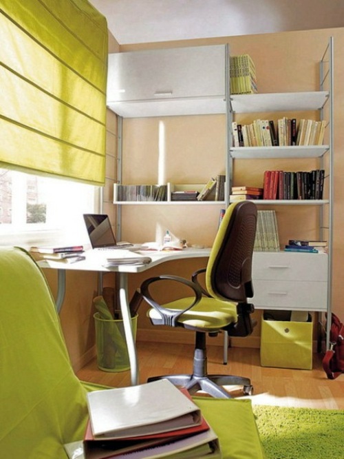Clever workplace design with more storage space Clever workplace design with more storage space