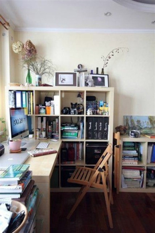 Clever workplace design with more storage space Clever workplace design with more storage space