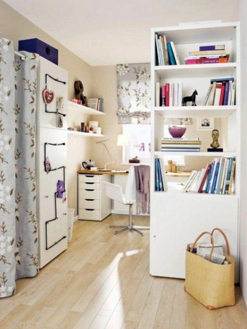 Clever workplace design with more storage space Clever workplace design with more storage space