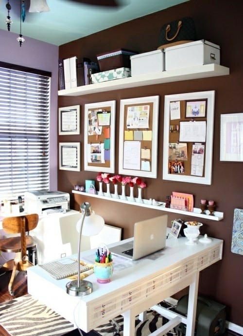 Clever workplace design with more storage space Clever workplace design with more storage space