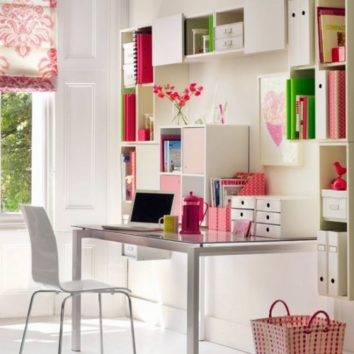Clever workplace design with more storage space Clever workplace design with more storage space
