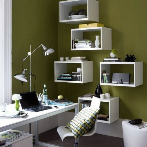 Clever workplace design with more storage space Clever workplace design with more storage space