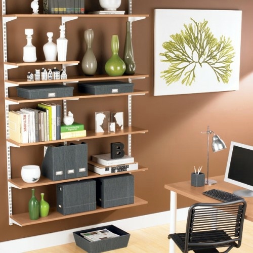 Clever workplace design with more storage space Clever workplace design with more storage space