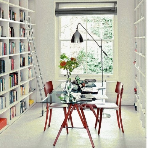 Clever workplace design with more storage space Clever workplace design with more storage space
