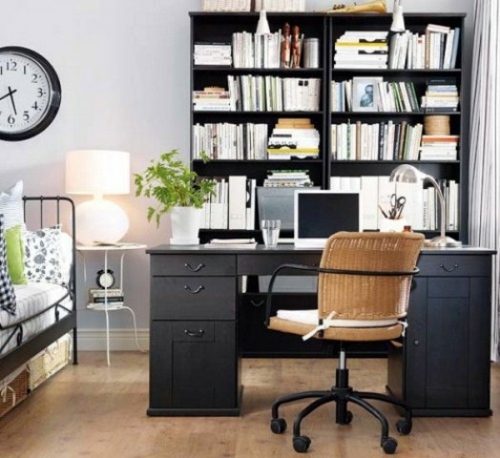 Clever workplace design with more storage space Clever workplace design with more storage space